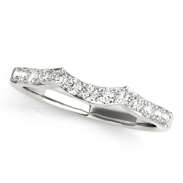 Prong in Channel Curved Half Eternity Ring in Gold & Platinum