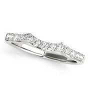 Prong in Channel Curved Half Eternity Ring in Gold & Platinum