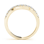 Prong in Channel Curved Half Eternity Ring in Gold & Platinum