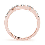 Prong in Channel Curved Half Eternity Ring in Gold & Platinum