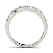 Prong in Channel Curved Half Eternity Ring in Gold & Platinum