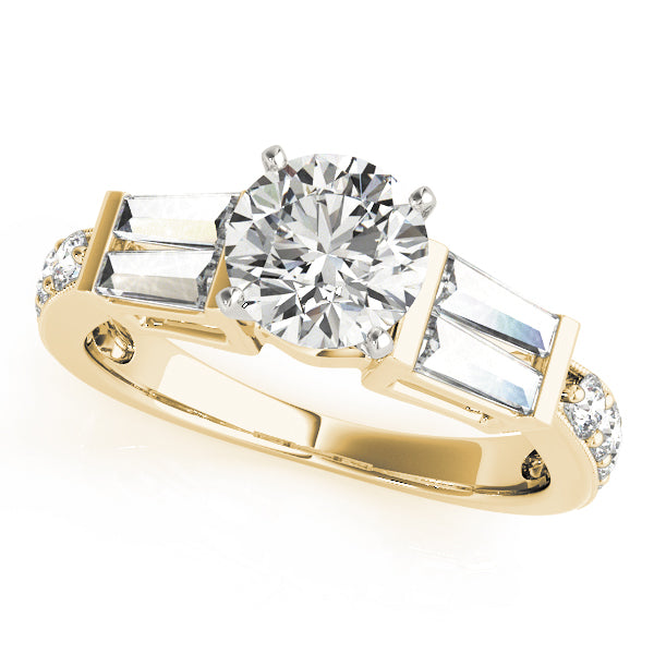 Eternal Fancy Shape Baguette Round Diamond Engagement Ring in 10K/14K gold and platinum with certified lab-grown or natural diamonds