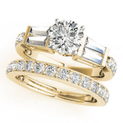 Eternal Fancy Shape Baguette Round Diamond Engagement Ring in 10K/14K gold and platinum with certified lab-grown or natural diamonds