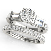 Eternal Fancy Shape Baguette Round Diamond Engagement Ring in 10K/14K gold and platinum with certified lab-grown or natural diamonds