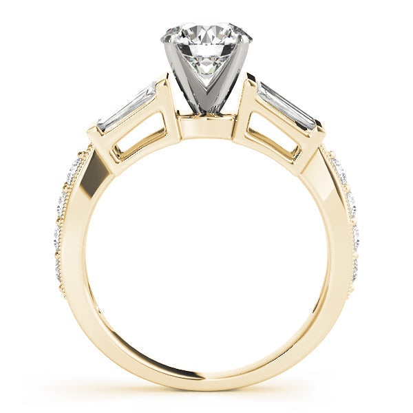 Eternal Fancy Shape Baguette Round Diamond Engagement Ring in 10K/14K gold and platinum with certified lab-grown or natural diamonds