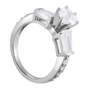 Eternal Fancy Shape Baguette Round Diamond Engagement Ring in 10K/14K gold and platinum with certified lab-grown or natural diamonds