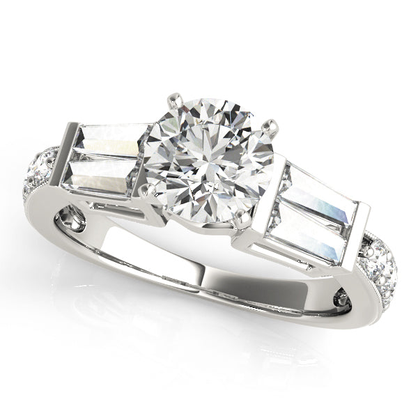 Eternal Fancy Shape Baguette Round Diamond Engagement Ring in 10K/14K gold and platinum with certified lab-grown or natural diamonds