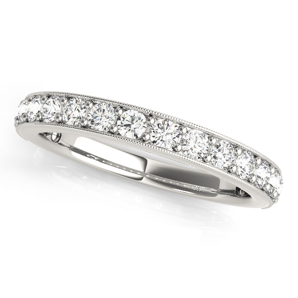 Prong in Channel Half Eternity Ring in Gold & Platinum