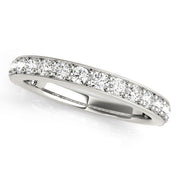 Prong in Channel Half Eternity Ring in Gold & Platinum