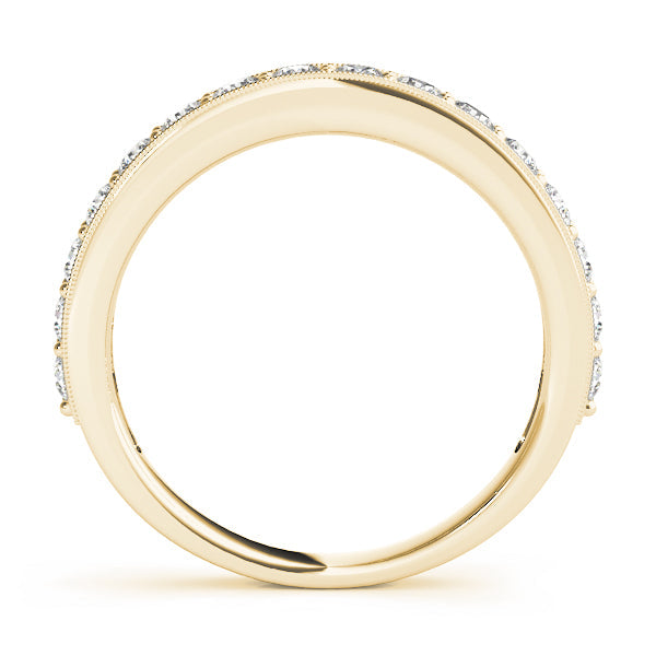 Prong in Channel Half Eternity Ring in Gold & Platinum