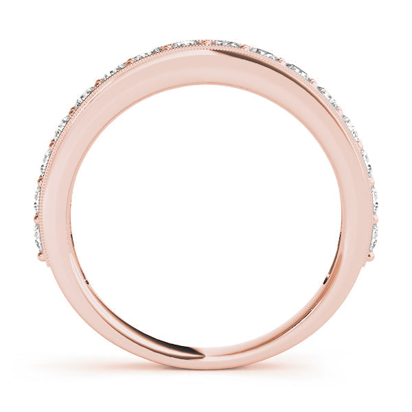 Prong in Channel Half Eternity Ring in Gold & Platinum