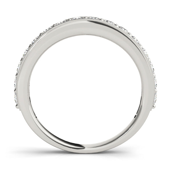 Prong in Channel Half Eternity Ring in Gold & Platinum