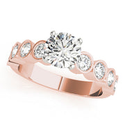 Radiant Bezel-Set Round Diamond Engagement Ring in 10K/14K gold and platinum with certified lab-grown or natural diamonds