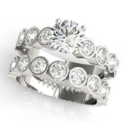 Radiant Bezel-Set Round Diamond Engagement Ring in 10K/14K gold and platinum with certified lab-grown or natural diamonds