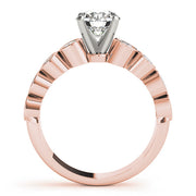 Radiant Bezel-Set Round Diamond Engagement Ring in 10K/14K gold and platinum with certified lab-grown or natural diamonds