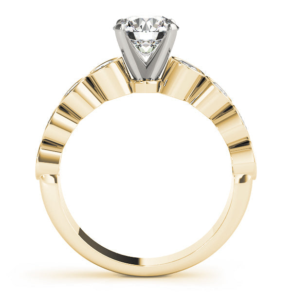 Radiant Bezel-Set Round Diamond Engagement Ring in 10K/14K gold and platinum with certified lab-grown or natural diamonds