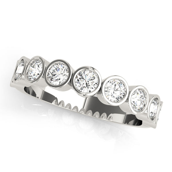 Bezel Set Half Eternity Ring in Gold & Platinum