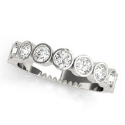 Bezel Set Half Eternity Ring in Gold & Platinum