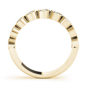 Bezel Set Half Eternity Ring in Gold & Platinum