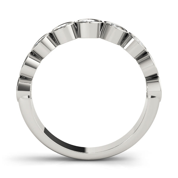 Bezel Set Half Eternity Ring in Gold & Platinum