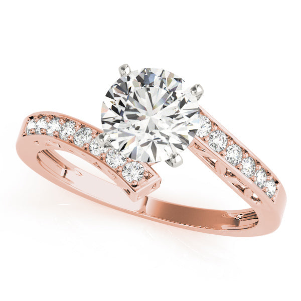 Brilliant Bypass Round Diamond Engagement Ring in 10K/14K gold and platinum with certified lab-grown or natural diamonds
