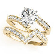Brilliant Bypass Round Diamond Engagement Ring in 10K/14K gold and platinum with certified lab-grown or natural diamonds