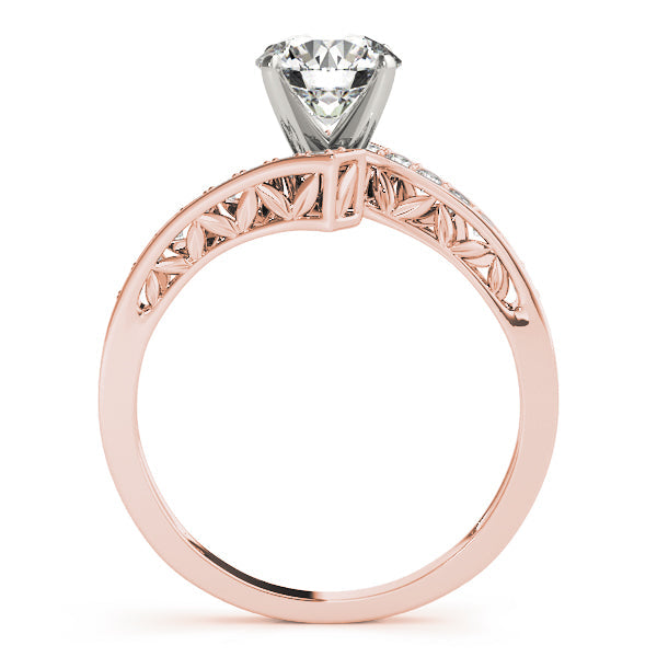 Brilliant Bypass Round Diamond Engagement Ring in 10K/14K gold and platinum with certified lab-grown or natural diamonds