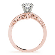 Brilliant Bypass Round Diamond Engagement Ring in 10K/14K gold and platinum with certified lab-grown or natural diamonds