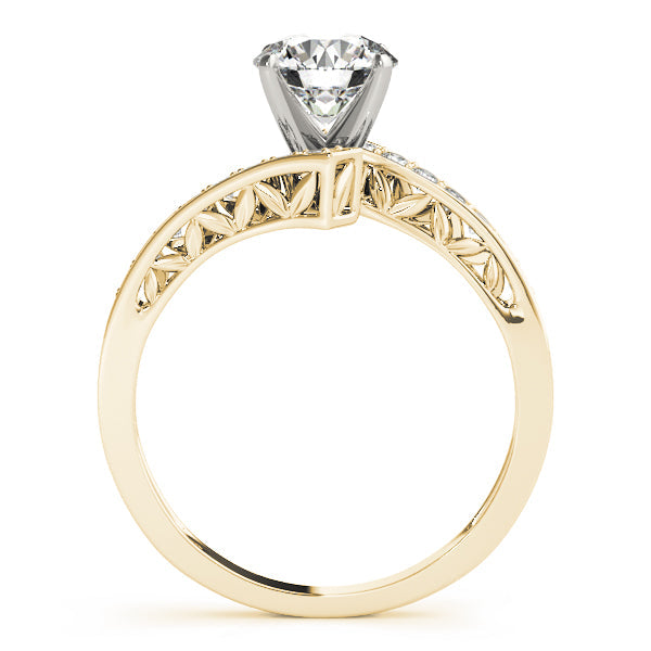 Brilliant Bypass Round Diamond Engagement Ring in 10K/14K gold and platinum with certified lab-grown or natural diamonds