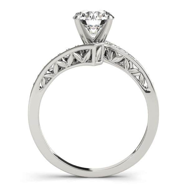 Brilliant Bypass Round Diamond Engagement Ring in 10K/14K gold and platinum with certified lab-grown or natural diamonds