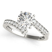 Brilliant Bypass Round Diamond Engagement Ring in 10K/14K gold and platinum with certified lab-grown or natural diamonds