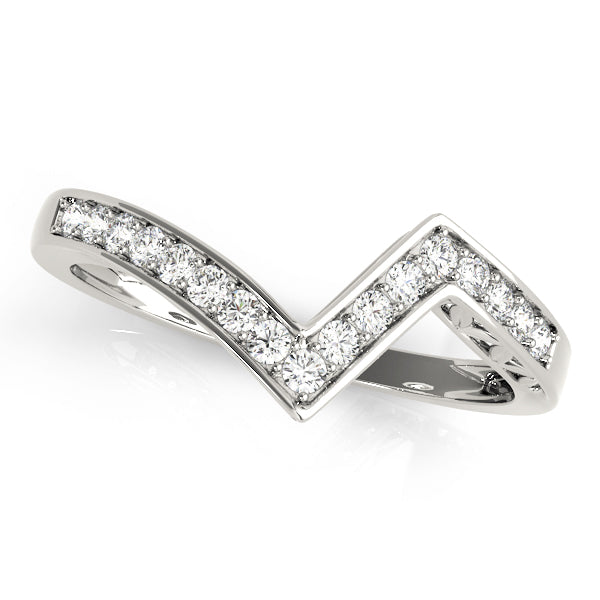 Channel Set Curved Half Eternity Ring in Gold & Platinum