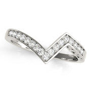 Channel Set Curved Half Eternity Ring in Gold & Platinum