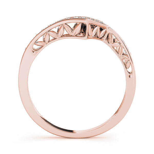 Channel Set Curved Half Eternity Ring in Gold & Platinum