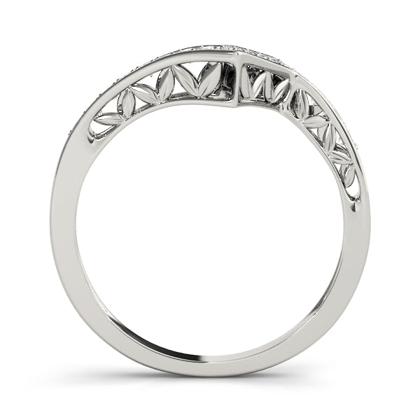 Channel Set Curved Half Eternity Ring in Gold & Platinum
