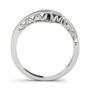 Channel Set Curved Half Eternity Ring in Gold & Platinum