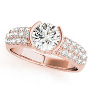 Majestic Pave Round Diamond Engagement Ring in 10K/14K gold and platinum with certified lab-grown or natural diamonds