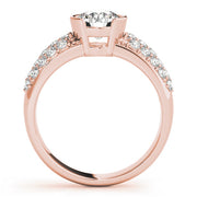Majestic Pave Round Diamond Engagement Ring in 10K/14K gold and platinum with certified lab-grown or natural diamonds
