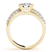 Majestic Pave Round Diamond Engagement Ring in 10K/14K gold and platinum with certified lab-grown or natural diamonds