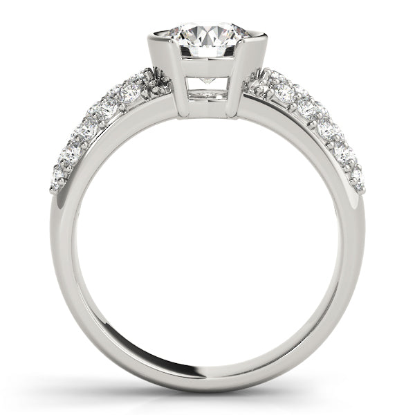 Majestic Pave Round Diamond Engagement Ring in 10K/14K gold and platinum with certified lab-grown or natural diamonds