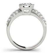 Majestic Pave Round Diamond Engagement Ring in 10K/14K gold and platinum with certified lab-grown or natural diamonds