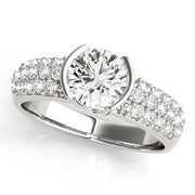 Majestic Pave Round Diamond Engagement Ring in 10K/14K gold and platinum with certified lab-grown or natural diamonds