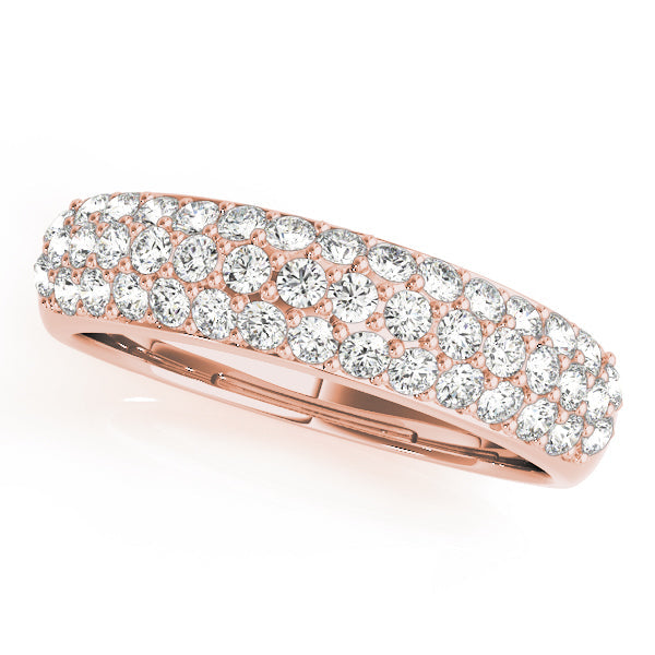 Multirow PavÃ£Â© Wedding Half Eternity Ring in Gold & Platinum