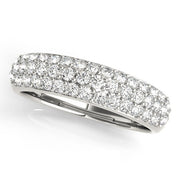 Multirow PavÃ£Â© Wedding Half Eternity Ring in Gold & Platinum