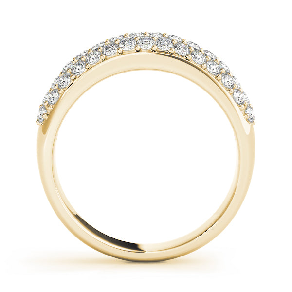 Multirow PavÃ£Â© Wedding Half Eternity Ring in Gold & Platinum