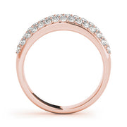 Multirow PavÃ£Â© Wedding Half Eternity Ring in Gold & Platinum