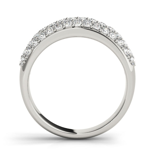 Multirow PavÃ£Â© Wedding Half Eternity Ring in Gold & Platinum