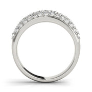 Multirow PavÃ£Â© Wedding Half Eternity Ring in Gold & Platinum