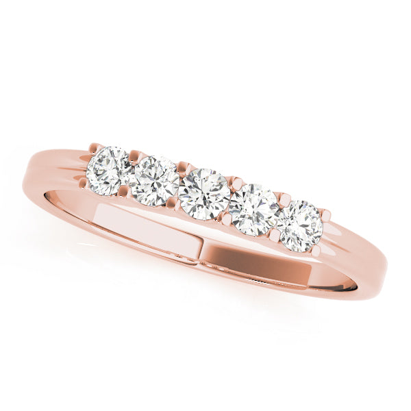 Shared Prong Half Eternity Ring in Gold & Platinum