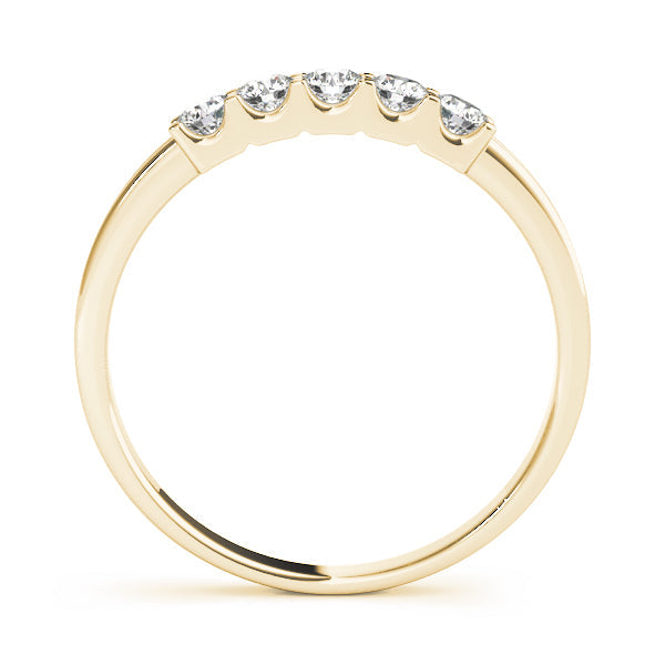 Shared Prong Half Eternity Ring in Gold & Platinum